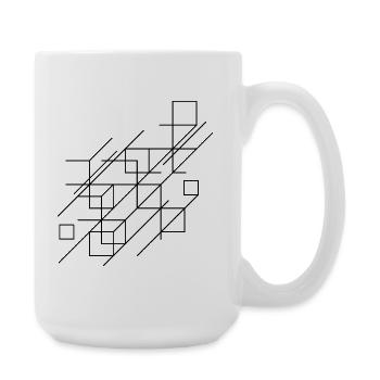 Design mit geometrischen Linien - Große Tasse 440 ml - Weiß - Rechts