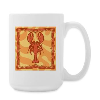 Red Lobster Illustration - Large Mug 440 ml - white - Right