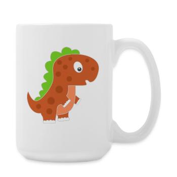 Verspielter Dinosaurier Cartoon - Große Tasse 440 ml - Weiß - Rechts