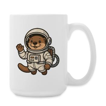Weltraumotter mit Raumanzug - Große Tasse 440 ml - Weiß - Rechts