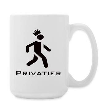 Privatier - Runner with Crown Design Black - Large Mug 440 ml - white - Right