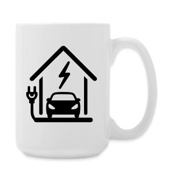 Electric mobility charging station - Large Mug 440 ml - white - Right