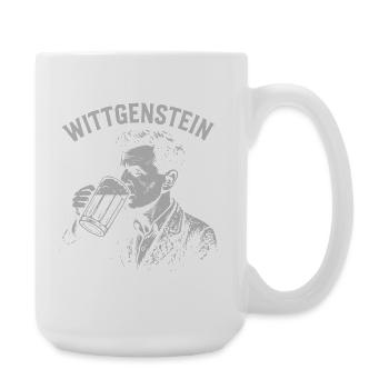 Whittgenstein Beer Drinking Illustration - Large Mug 440 ml - white - Right
