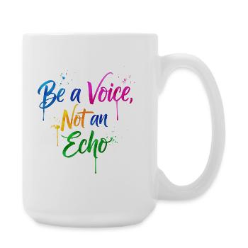 Inspirierendes Regenbogen-Protest-Zitat-Design - Große Tasse 440 ml - Weiß - Rechts