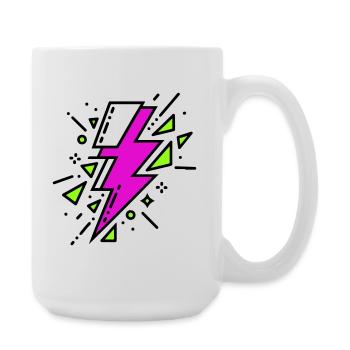 Zeitgenössischer violetter und grüner Strahl - Große Tasse 440 ml - Weiß - Rechts