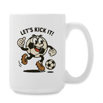 Fröhlicher Fußball-Charakter - Große Tasse 440 ml - Weiß - Rechts