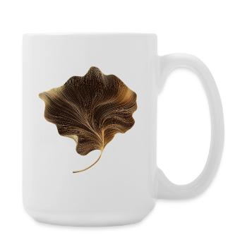 Elegant leaf - Large Mug 440 ml - white - Right