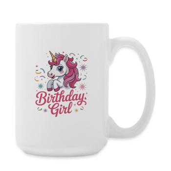 Fille d’anniversaire - Conception d’anniversaire de licorne mignonne - Grande tasse 440 ml - blanc - Droite