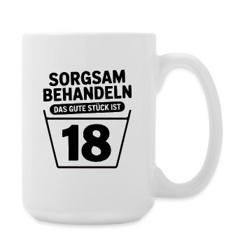 18th birthday – treat with care funny things - Large Mug 440 ml - white - Right