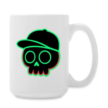 Neon Schädel Cap - Große Tasse 440 ml - Weiß - Rechts