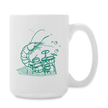 Drums Funny Shrimp Music Gift - Large Mug 440 ml - white - Right