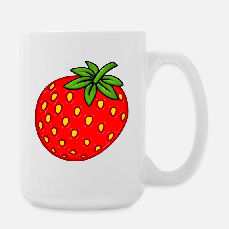 Erdbeere - Große Tasse 440 ml - Weiß