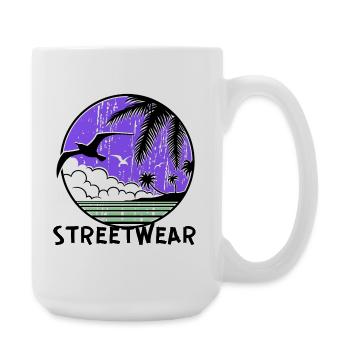 Purple Ocean Sunset Circle - Large Mug 440 ml - white - Right