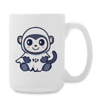 Monkey Halloween Ghost - Large Mug 440 ml - white - Right