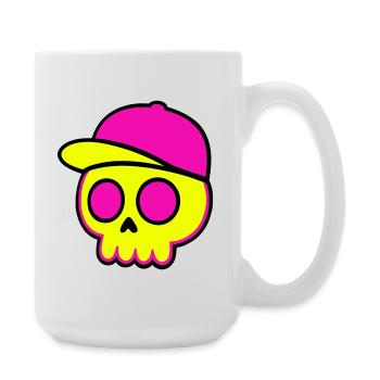 Neon Skull Cap Design - Large Mug 440 ml - white - Right