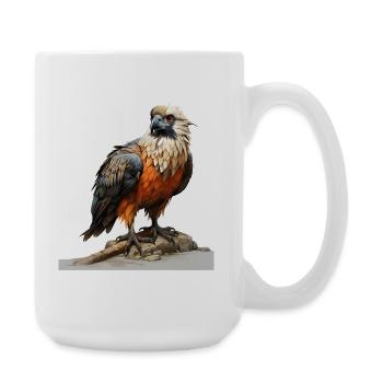 Colorful eagle sitting - Large Mug 440 ml - white - Right