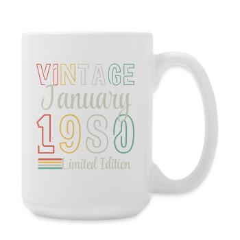 Jahrgang Februar 1980 – Jubiläums-Limitierte Auflage - Große Tasse 440 ml - Weiß - Rechts