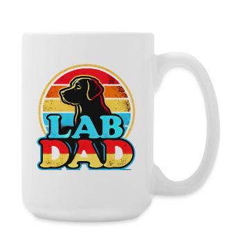 Retro Lab Dad, Labrador Dog Dad  - Large Mug 440 ml - white - Right