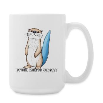 Otter meets Viagra - Large Mug 440 ml - white - Right