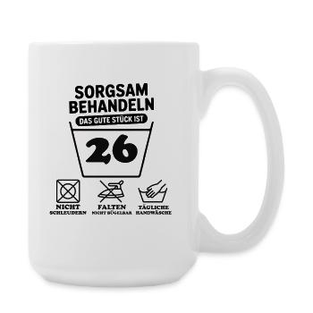 26th birthday – treat with care - Large Mug 440 ml - white - Right