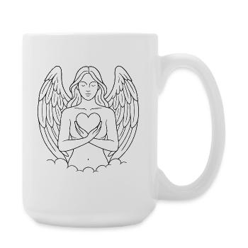 Angel Heart Silhouette - Spirit & Soul - Large Mug 440 ml - white - Right