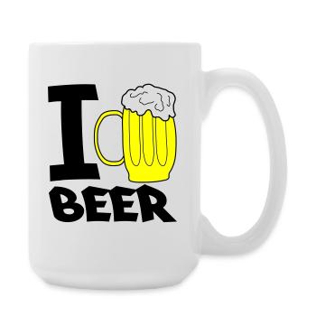Yellow Beer Mug Sketch - Large Mug 440 ml - white - Right