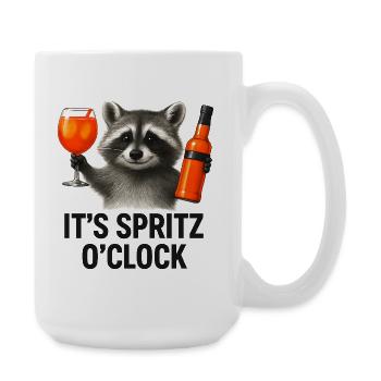 It's Spritz O'Clock Waschbär Party Geschenkidee - Große Tasse 440 ml - Weiß - Rechts