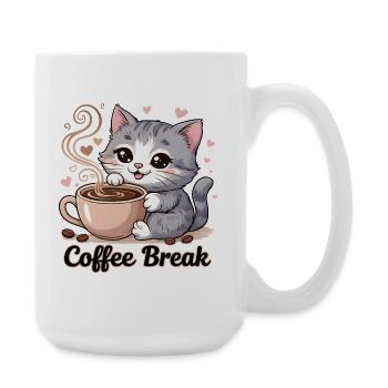 Cute Cat - Coffee Break - Large Mug 440 ml - white - Right