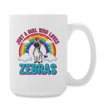 Cute Zebra Cartoon Rainbow Girl Saying - Large Mug 440 ml - white - Right
