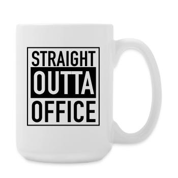 Straight outta office - Large Mug 440 ml - white - Right