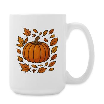 Couronne de citrouille d’automne - Grande tasse 440 ml - blanc - Droite