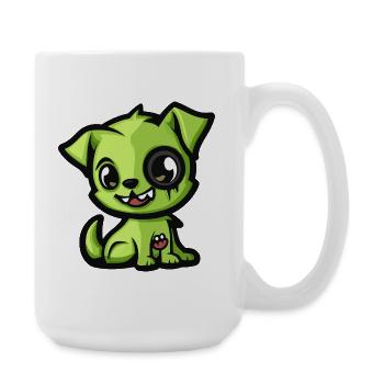 Hund Halloween Zombie Comic - Große Tasse 440 ml - Weiß - Rechts