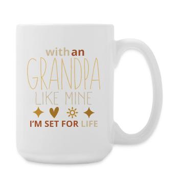 Avec un grand-père comme le mien, je suis prêt pour la vie - Grande tasse 440 ml - blanc - Droite