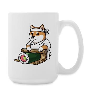 Shiba Inu macht Shusi - Große Tasse 440 ml - Weiß - Rechts