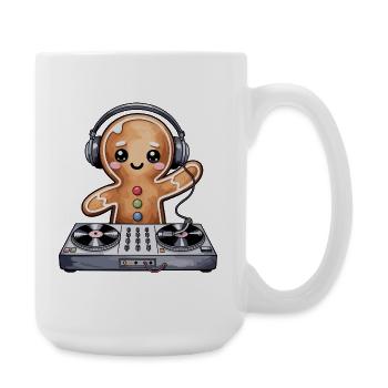 KeksDJ mit Kopfhörer - Große Tasse 440 ml - Weiß - Rechts