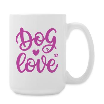 Amour Chien Doodle Rose - Grande tasse 440 ml - blanc - Droite