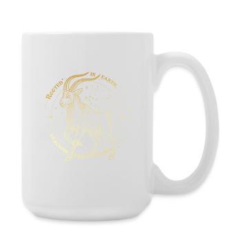 Capricorn Zodiac Gift – Earth & Stars Design - Large Mug 440 ml - white - Right