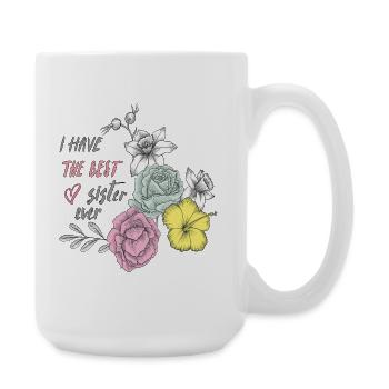 Best Sister Blossoms Heart - Large Mug 440 ml - white - Right