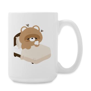 Cozy Sleepy Beaver on Bed - Large Mug 440 ml - white - Right