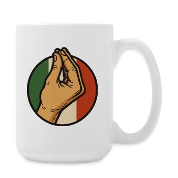 Italian hand – humour, passion and culture 🇮🇹 - Large Mug 440 ml - white - Right