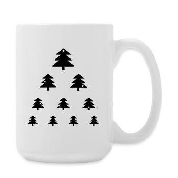 Weihnachtsbaum Sehtest - Große Tasse 440 ml - Weiß - Rechts
