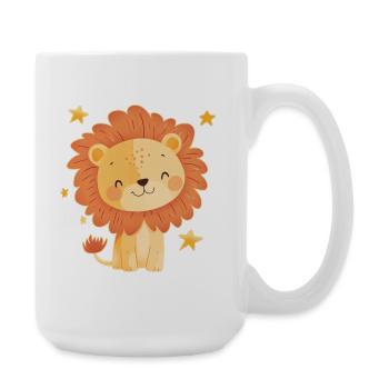 Lion avec ciel étoilé - Grande tasse 440 ml - blanc - Droite