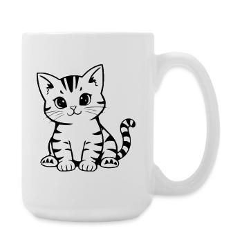 Cat Kitten Cat Shirt Cat T-shirt Gift - Large Mug 440 ml - white - Right