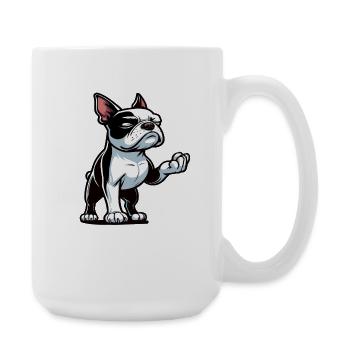 Talk to the Paw Boston Boston terrier Bostie Bosti - Große Tasse 440 ml - Weiß - Rechts