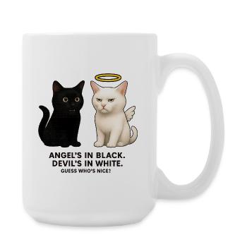 Angel vs. Devil Cats - Large Mug 440 ml - white - Right