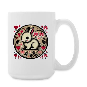 Liebe Hase Kreis Kunst - Große Tasse 440 ml - Weiß - Rechts