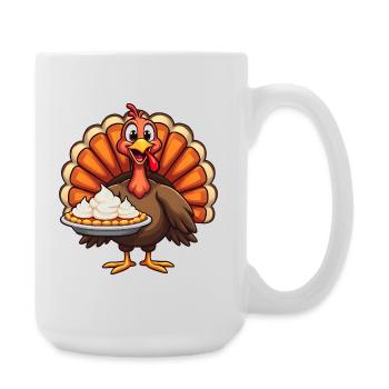 Thanksgiving Drôle Dinde de Thanksgiving - Grande tasse 440 ml - blanc - Droite
