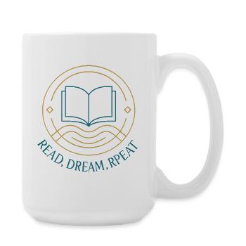 Lesen. Träumen. Wiederholen. - Große Tasse 440 ml - Weiß - Rechts
