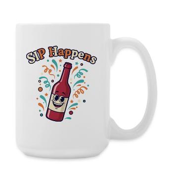 Sip Happens Party Bottle - Large Mug 440 ml - white - Right