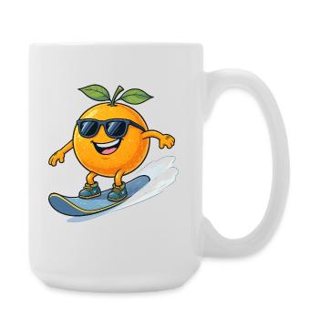 Orange patineuse drôle avec des lunettes de soleil - Grande tasse 440 ml - blanc - Droite